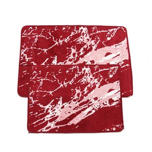Nova Home Collection 31-in x 20-in Polyester Bath Mat Set in Burgundy - Pack of 2