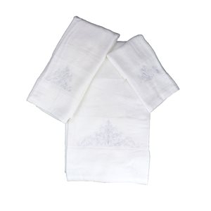 Marina Decoration White Cotton Bathroom Towel - Set of 3