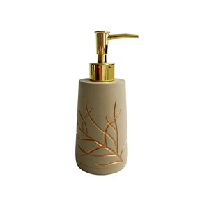 Marina Decoration Taupe and Gold Soap and Lotion Dispenser