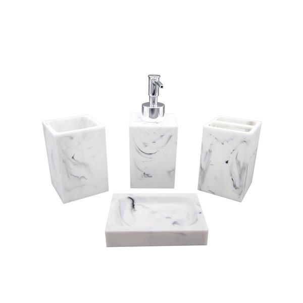 Marina Decoration White and Grey Soap and Lotion Dispenser