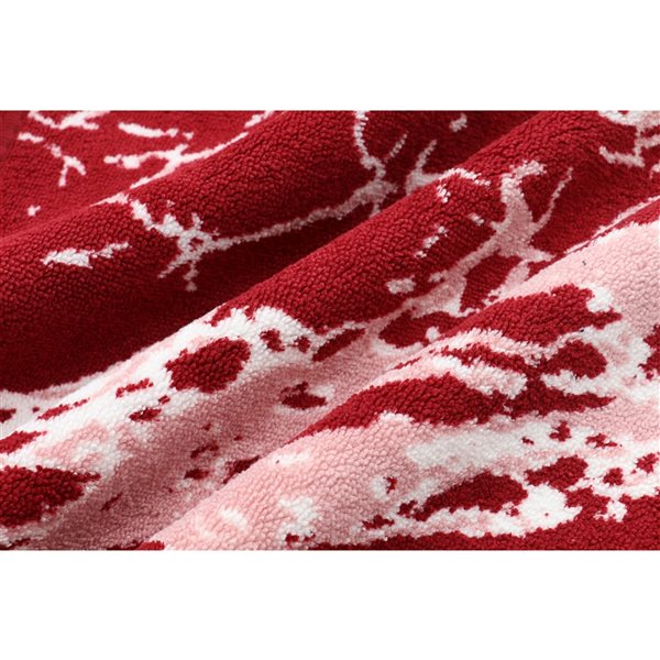 Tapis de baignoire en polyester par Nova Home Collection, 31 po x 20 po, bourgogne