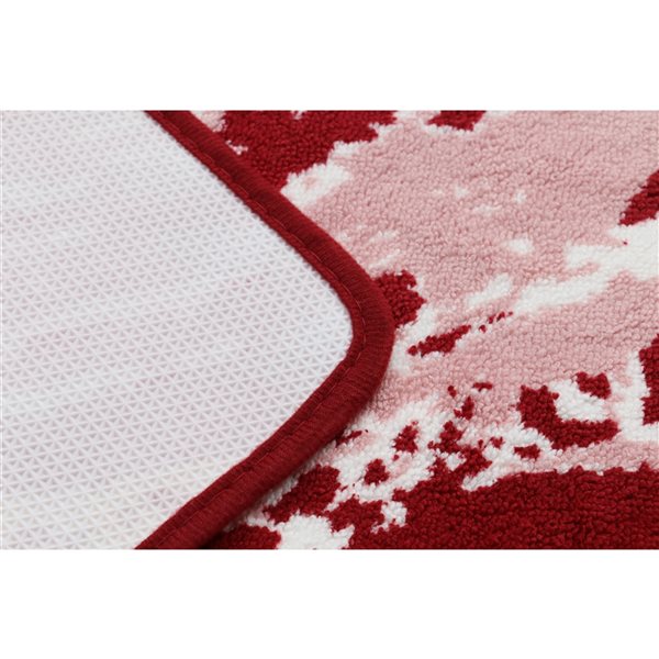 Tapis de baignoire en polyester par Nova Home Collection, 31 po x 20 po, bourgogne