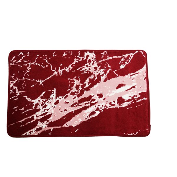 Tapis de baignoire en polyester par Nova Home Collection, 31 po x 20 po, bourgogne