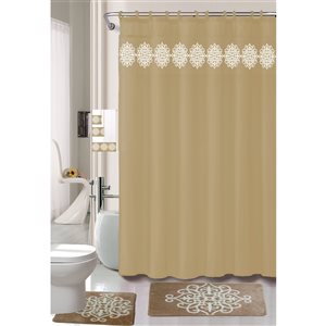Nova Home Collection 36-in x 24-in Polyester Memory Foam Bath Mat Set in Taupe - 18-Piece