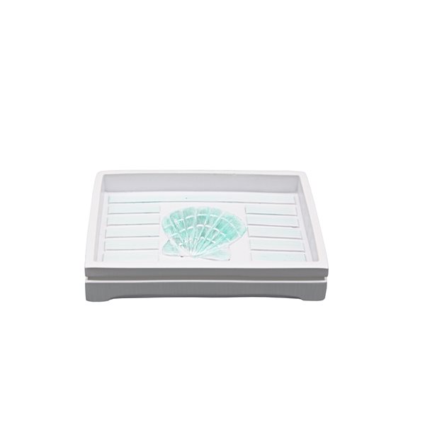 Marina Decoration Green/White Resin Soap Dish