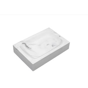 Porte-savon en résine de Marina Decoration, blanc et gris