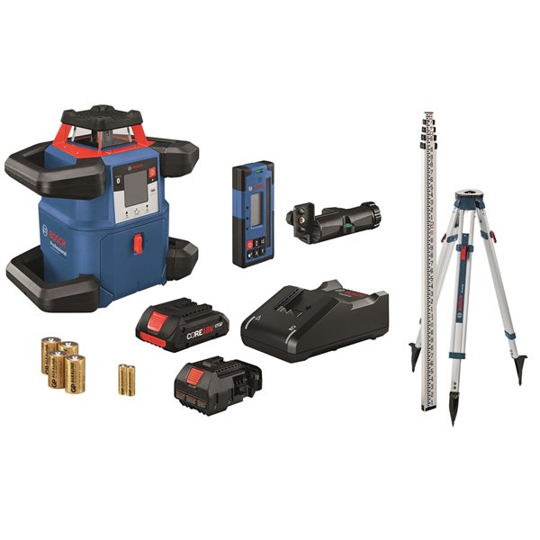 Bosch GRL4000 80CHK 4000 ft Red Beam Self Levelling Rotary 360 Laser Level Kit with Hard Case