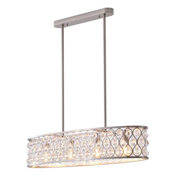 Design Living 4-light Stain Nickel Modern/contemporary Crystal Chandelier