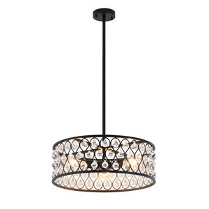 Design Living 3-light Black Modern/contemporary Crystal Chandelier