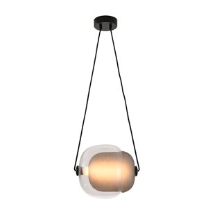 Design Living Smoke and Clear & Black Modern/contemporary Geometric Led Medium Pendant Light