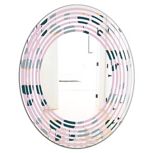 DesignArt 31.5-in x 23.7-in Retro Floral Pattern XIII - Oval Wall Mirror