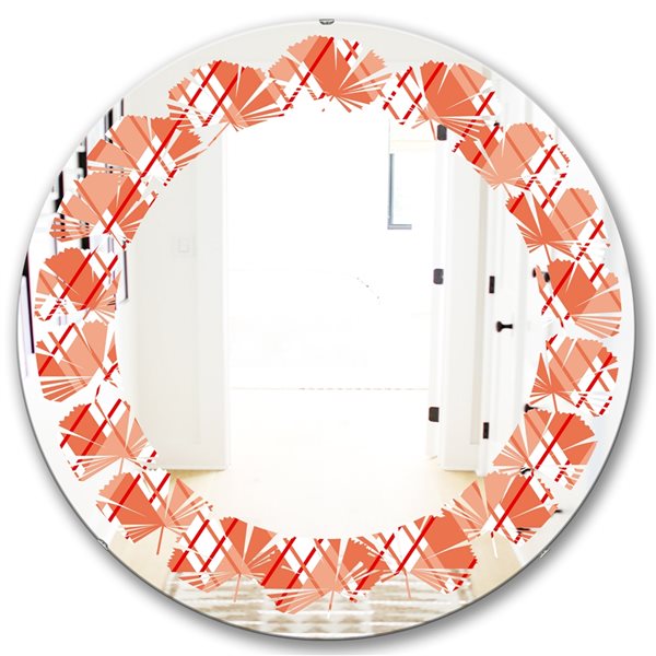 Designart 24-in x 24-in Retro Checkered Pattern I Round Wall Mirror ...