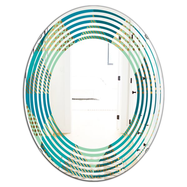 Designart 31.5-in x 23.7-in Luxury Retro Drops I Modern Oval Mirror