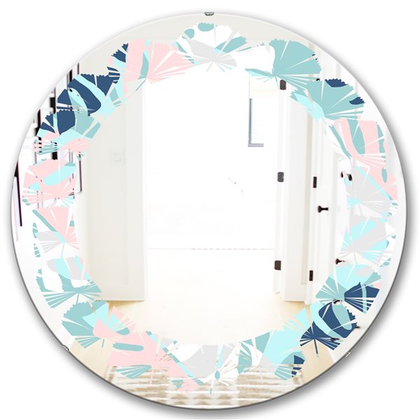 Designart 24 In X 24 In Retro Floral Pattern II Modern Round Mirror   330892243 MainImage 001 L 