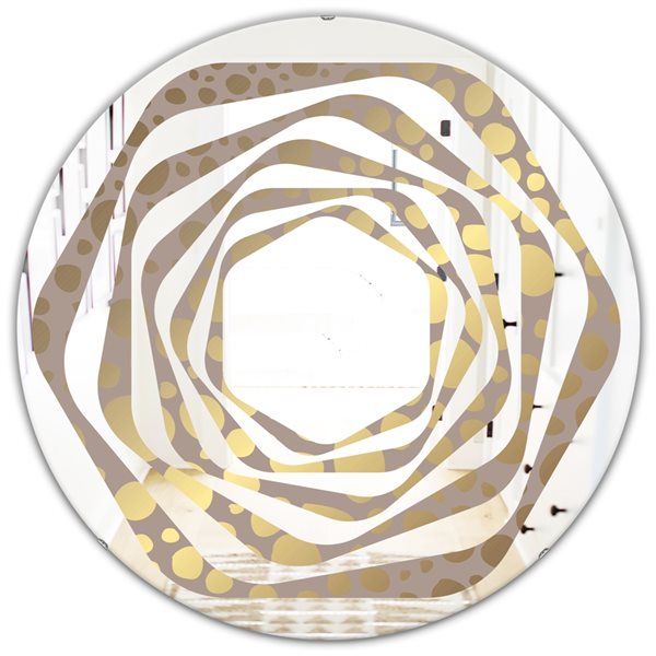 Designart 24-in Golden Marble Design III Modern Round Wall Mirror ...