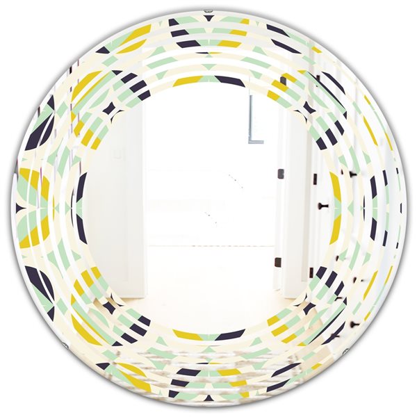 Designart 24-in x 24-in Diamond Retro V Round Wall Mirror MIR24201-C2 ...