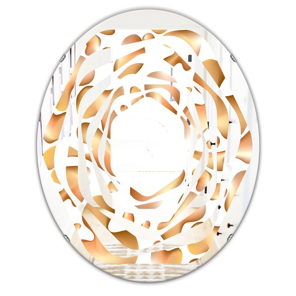 Designart 31.5-in x 23.7-in Liquid Gold I Modern Oval Mirror