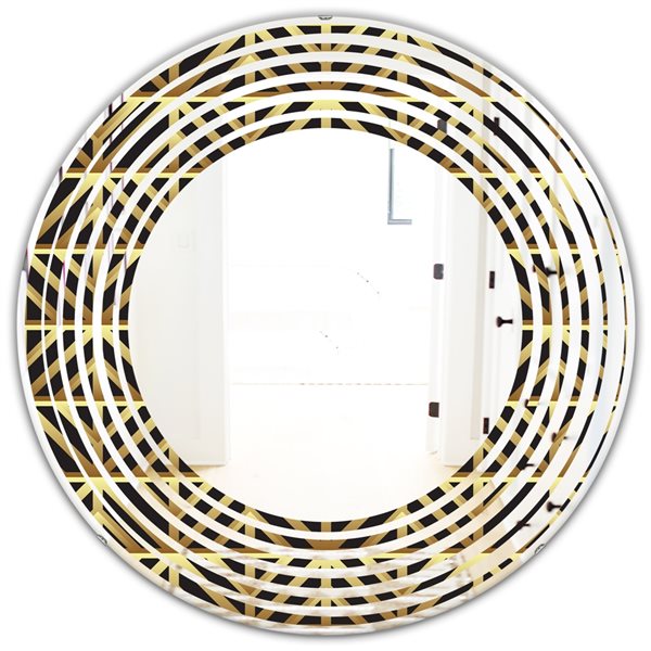 Designart 24 In Golden Luxury Metallic Geometrics XIV Modern Round   330892682 MainImage 001 L 