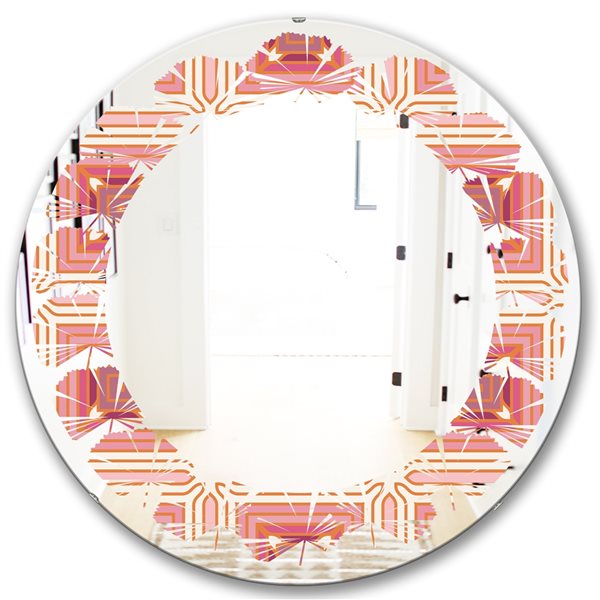 Designart 24 In X 24 In Pink Geometric Retro Design II Modern Round   330892793 MainImage 001 L 