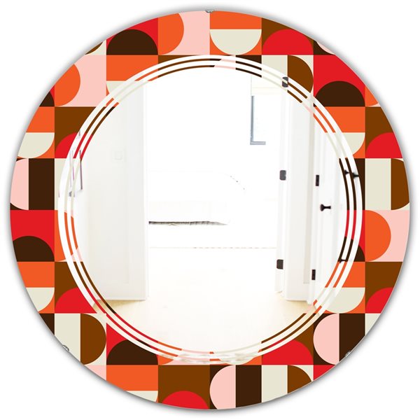 Designart 24 In X 24 In Retro Geometric Design II Modern Round Wall   330892794 MainImage 001 L 