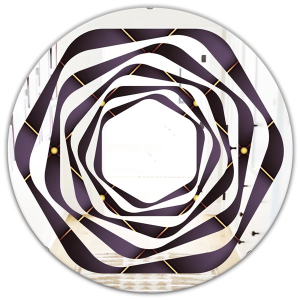 Designart 24-in x 24-in Quilted Pattern Modern Round Wall Mirror ...