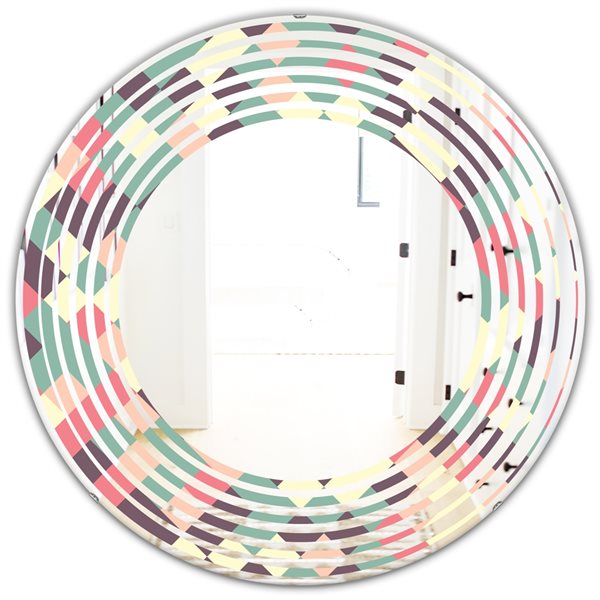 Designart 24 In X 24 In Retro Square Design IV Modern Round Wall Mirror   330892970 MainImage 001 L 