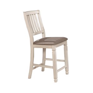 Chaise de salle à manger traditionnelle en bois Nesbitt par HomeTrend avec siège en polyester, ensemble de 2