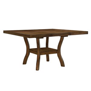 Table rectangulaire Darla par HomeTrend en placage en bois brun avec base en bois brun et rallonge