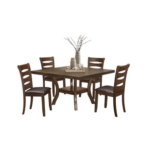 Ensemble de salle à manger brun Darla par HomeTrend avec table rectangulaire, 5 pièces