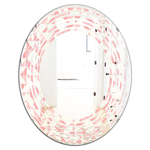 Designart 31.5-in L x 23.7-in W Pink Oval Abstract Geometric Pattern ...