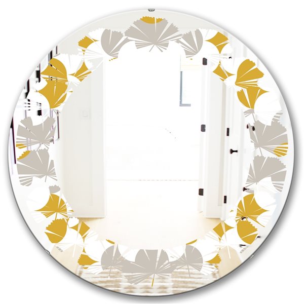 Designart Retro Abstract Design XVIII 24-in x 24-in Round Gold Polished ...