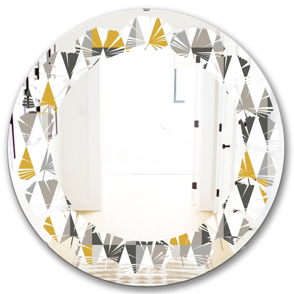 Designart Diamond Retro VIII 24-in Round Wall Mirror MIR24185-C3-C24 | RONA