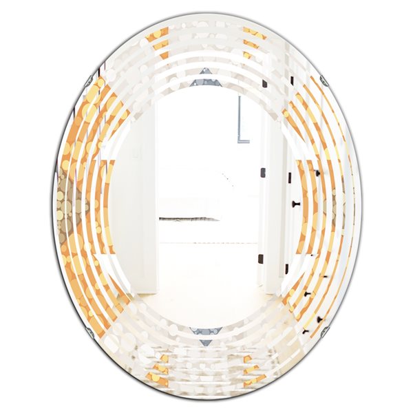 Designart Geometric Retro Design I 31.5-in x 23.7-in Oval Mirror