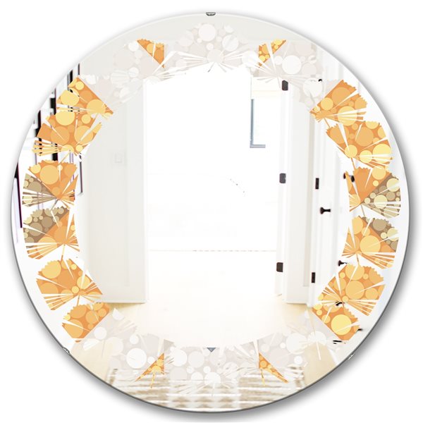 Designart Geometric Retro Design I 24-in x 24-in Round Mirror MIR24188 ...