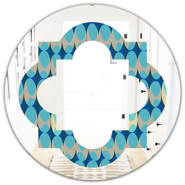 Designart 24 In X 24 In Round Blue Wall Mirror Retro Abstract Design   330894140 MainImage 001 L 