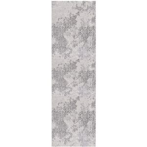 Rug Branch Oasis 2 X 20 Cream Grey Rectangular Indoor Damask