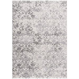 Rug Branch Tapis d'intérieur contemporain moderne floral beige gris - 9 x 12