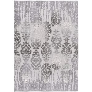 Rug Branch Oasis 9 X 12 Grey Rectangular Indoor Damask
