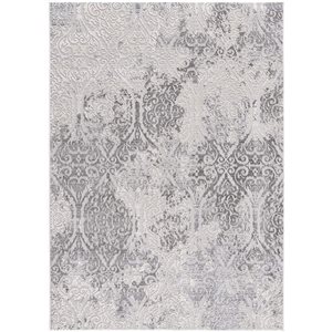 Rug Branch Contemporary Modern Floral Grey Beige Indoor Area Rug - 6x9