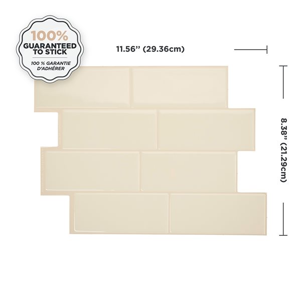 Smart Tiles Metro Laurito  11.56po x 8 38po Pqt-4  Tuiles autocollantes 3D