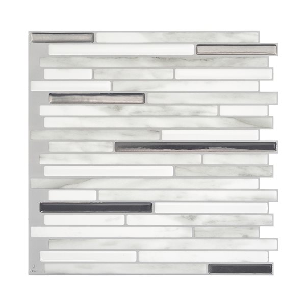 Smart Tiles Capri Carrera  9.88po x 9.7po Pqt-4  Tuiles autocollantes 3D