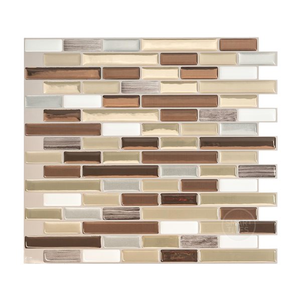 Smart Tiles Muretto Durango  10.2in x 9.1in  4PK  Peel and Stick Backsplash