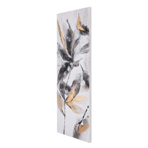 Gild Design House Opulent Petals Frameless 60-in H x 20-in W Hand Painted Botanical Canvas