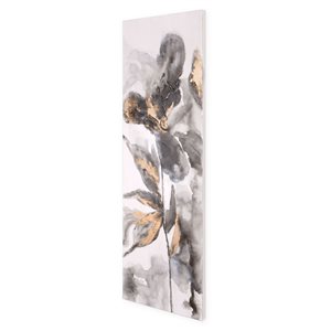 Gild Design House Opulent Petals Frameless 60-in H x 20-in W Hand Painted Botanical Canvas