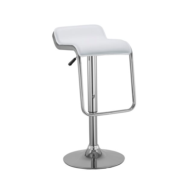 Hudson Home Alden White Adjustable Height Upholstered Swivel Bar Stools