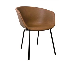 Ensemble de 2 chaises d'appoint contemporaines Urban par Hudson Home rembourrées en similicuir avec cadre en métal