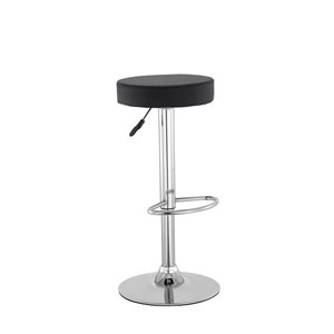 Ensemble de 2 tabourets de bar noirs Hunter par Hudson Home rembourrés, pivotants et à hauteur ajustable