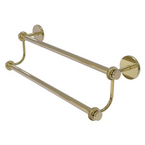 Allied Brass Satellite Orbit Two 36-in Double Wall Mount Double Towel Bar - Unlacquered Brass