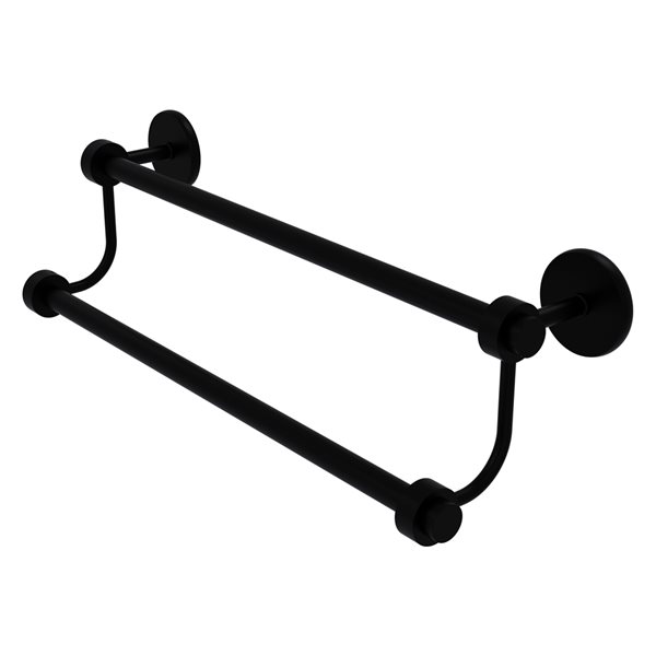 Allied Brass Satellite Orbit Two 30-in Double Wall Mount Double Towel Bar (Matte Black)