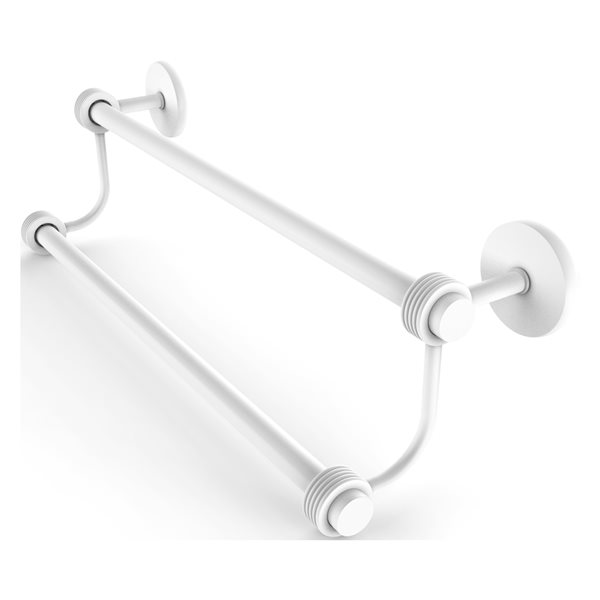 Allied Brass Satellite Orbit Two 24-in Double Wall Mount Double Towel Bar in Matte White